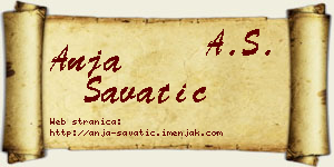Anja Savatić vizit kartica